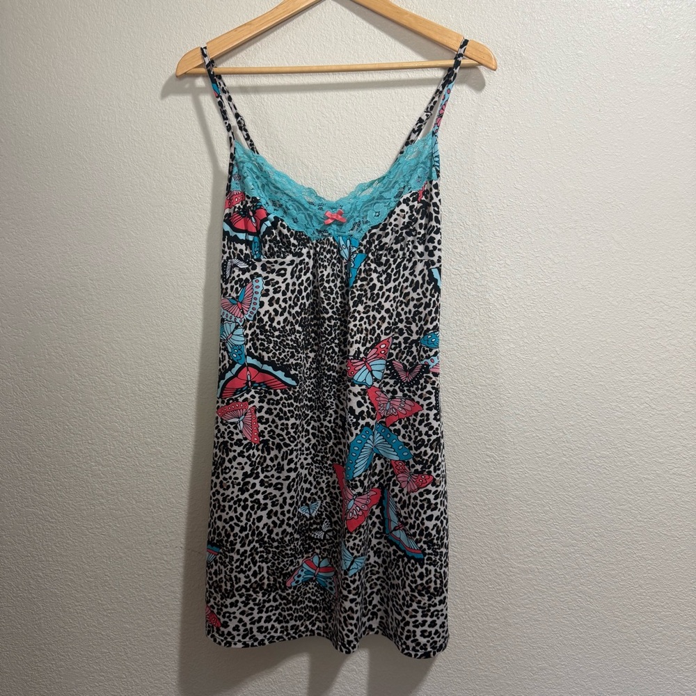 GEORGE Women's Multicolor Animal/Butterfly Print Chemise Nightgown SIZE S (4-6)